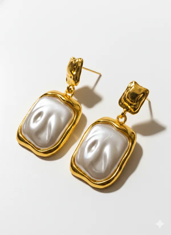 Gold_And_Pearl_Molten_Muse_Drops_Earrings_For_Women
